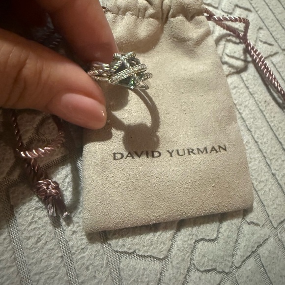 David Yurman Prasolite Cable Wrap Sterling Silver Ring